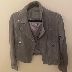 BLANK NYC suede motto jacket
